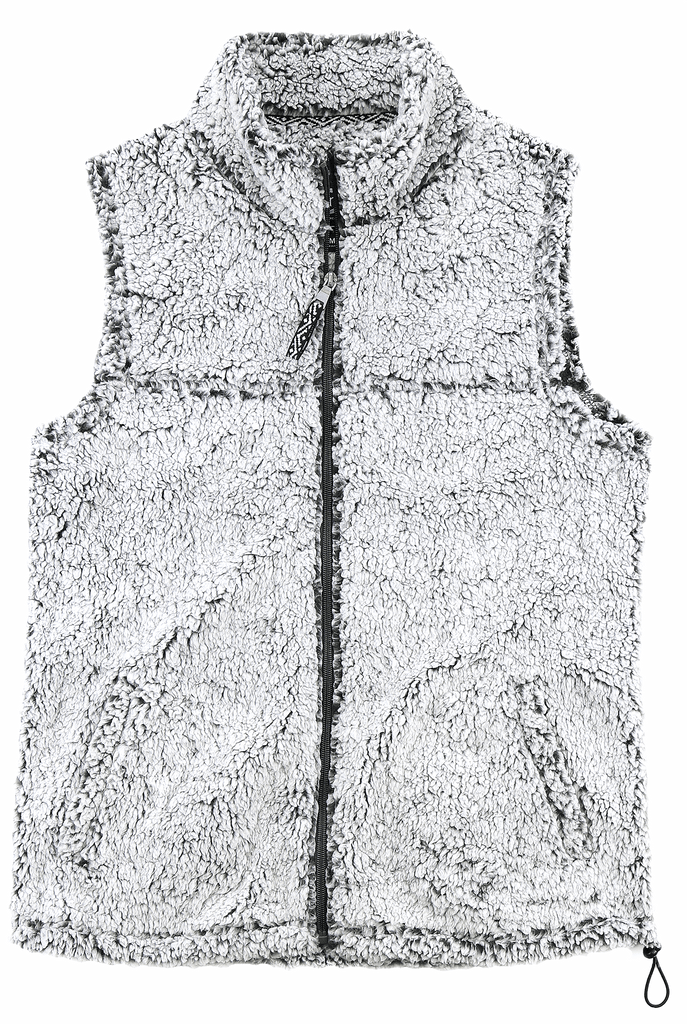 vendor-unknown Outerwear Monogrammed Ladies Sherpa Vest - Frosty Grey