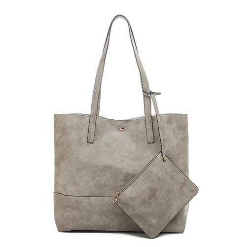 vendor-unknown PURSE-A-PALOOZA Grey Monogrammed Easy Carry Bag - Grey