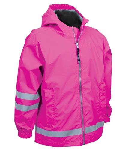 vendor-unknown Rain Jackets Small / Hot Pink Monogrammed Youth Rain Jacket